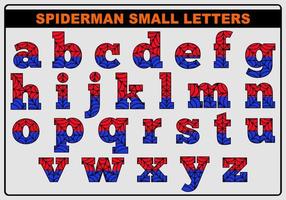 Spider-Man ENGLISH Alphabet Letters vector