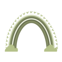 söt pastell regnbåge med moln och söt element png