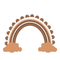 söt pastell regnbåge med moln och söt element png