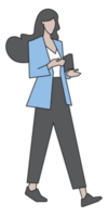 Businesswoman character pose, flat cartoon design. png