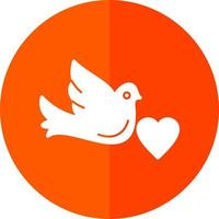 Dove with Heart Vector Icon Design
