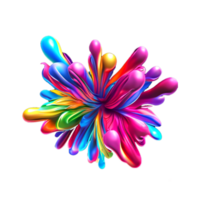 3d kleurrijk abstract vloeistof vorm png
