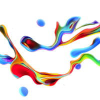 3d colorful abstract liquid shape png