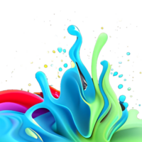 3d colorida abstrato líquido forma png