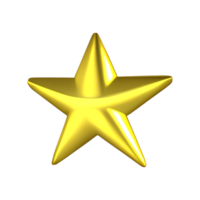glossy gold star 3d render png