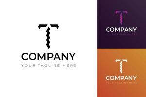 t letra logo para negocio en diferente concepto, empresa puesta en marcha o sociedad identidad, logo vector para compañía.