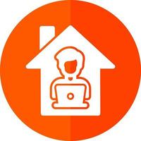 Man Working at Home Vector Icon Design