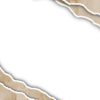 brun årgång trasig papper gräns isolerat på transparent bakgrund png