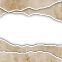 Brown Vintage Torn Paper Border Isolated on Transparent Background png