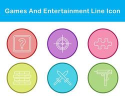 Games And Entertainment Vector Icon Set