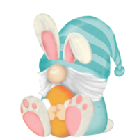 gnomo acquerello Pasqua clipart, primavera png, gnomo coniglio png