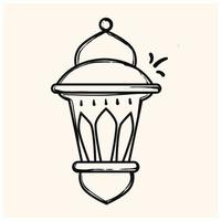 Doodle Hand Drawn Lantern Ramadan Kareem vector