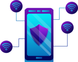 Digital data protection design element icon. Cyber security illustration. Cloud computing network safety concept png