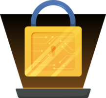 Digital data protection design element icon. Cyber security illustration. Cloud computing network safety concept png