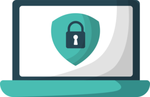 Digital data protection design element icon. Cyber security illustration. Cloud computing network safety concept png
