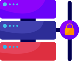 Digital data protection design element icon. Cyber security illustration. Cloud computing network safety concept png