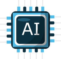 Artificial intelligence icon element design illustration. AI technology and cyber icon element. Futuristic technology service and communication artificial intelligence concept png