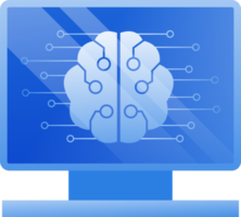 Artificial intelligence icon element design illustration. AI technology and cyber icon element. Futuristic technology service and communication artificial intelligence concept png