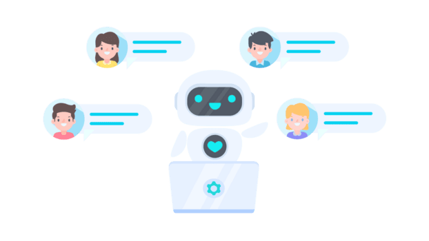 auto respuesta sistema con inteligente robots proporcionar información y ayuda clientes con problemas png