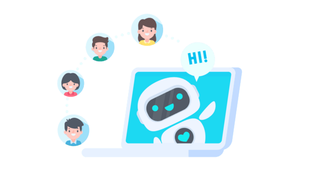 auto respuesta sistema con inteligente robots proporcionar información y ayuda clientes con problemas png