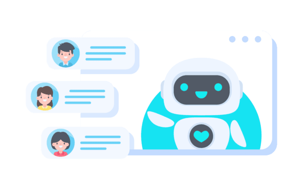 auto respuesta sistema con inteligente robots proporcionar información y ayuda clientes con problemas png