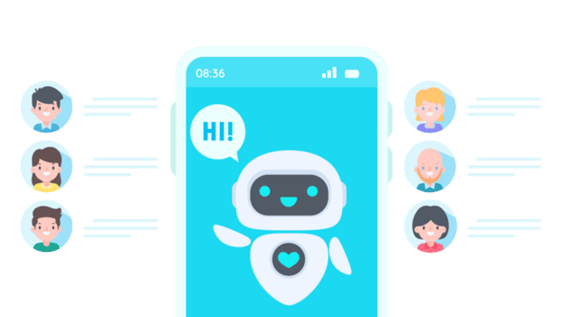 auto respuesta sistema con inteligente robots proporcionar información y ayuda clientes con problemas png