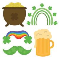 Vector set of St. Patrick's Day elements. Decor for St. Patrick's Day. Isolated vector elements for St. Patrick's Day.