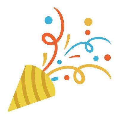 Flapper With Confetti. Colored confetti flies. Vector illustration of confetti.