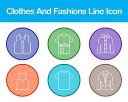 Clothes And Fashions Vector Icon Set