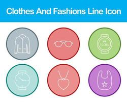 Clothes And Fashions Vector Icon Set