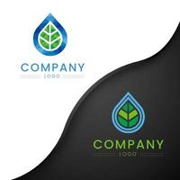 Eco nature, spa, aqua Logotype idea. Water drop and leaf, environment, natural liquid, save concept. Colorful Vector logo
