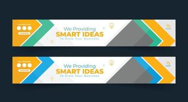 Business ideas channel header template, channel header template, social media template, channel header and web banner, professional social media cover vector