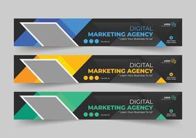 The header for digital marketing agency channel, channel header template, social media template, channel header and web banner, professional social media cover for digital marketing agency vector