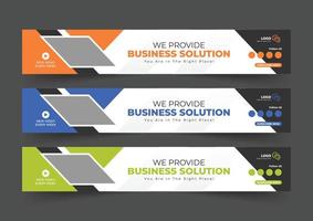 Business solution channel header template, channel header template, social media template, channel header and web banner, professional social media cover vector