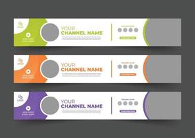 Channel header, channel header template, social media template, channel header and web banner, professional social media cover for any channel vector