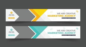 The header for marketing agency channel, channel header template, social media template, channel header and web banner, professional social media cover for marketing agency vector