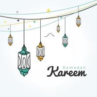 Ramadan kareem decorative festival card design vector