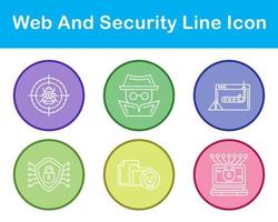 web y seguridad vector icono conjunto