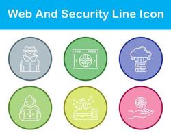 web y seguridad vector icono conjunto