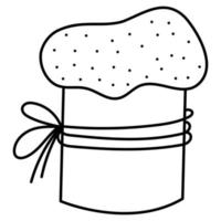 Easter cake3 in doodle style. Black and white vector illustration.
