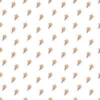 Cute seamless pattern with magic wand. Color doodle  vector illustration.