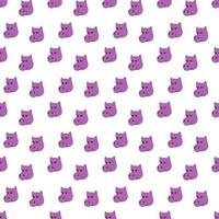 Cute seamless pattern with hippopotamus muzzle. Color doodle  vector illustration.