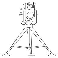 free Sketch photo camera on tripod vector