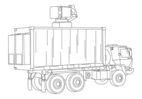 free outline of truck construction vector