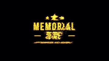 Memorial Day glitch text effect cimematic title animation video