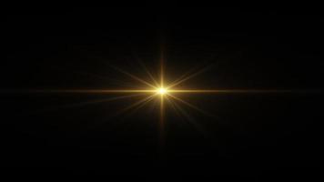 Loop center gold long arm star optical flare background video