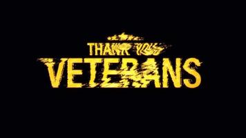 Thank You Veterans glitch text effect cimematic title video
