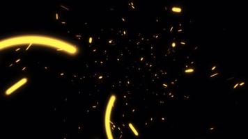 Schleife Animation fließen oben glühen Orange Feuer Partikel