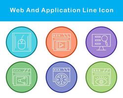 web y solicitud vector icono conjunto