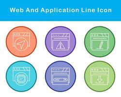 web y solicitud vector icono conjunto